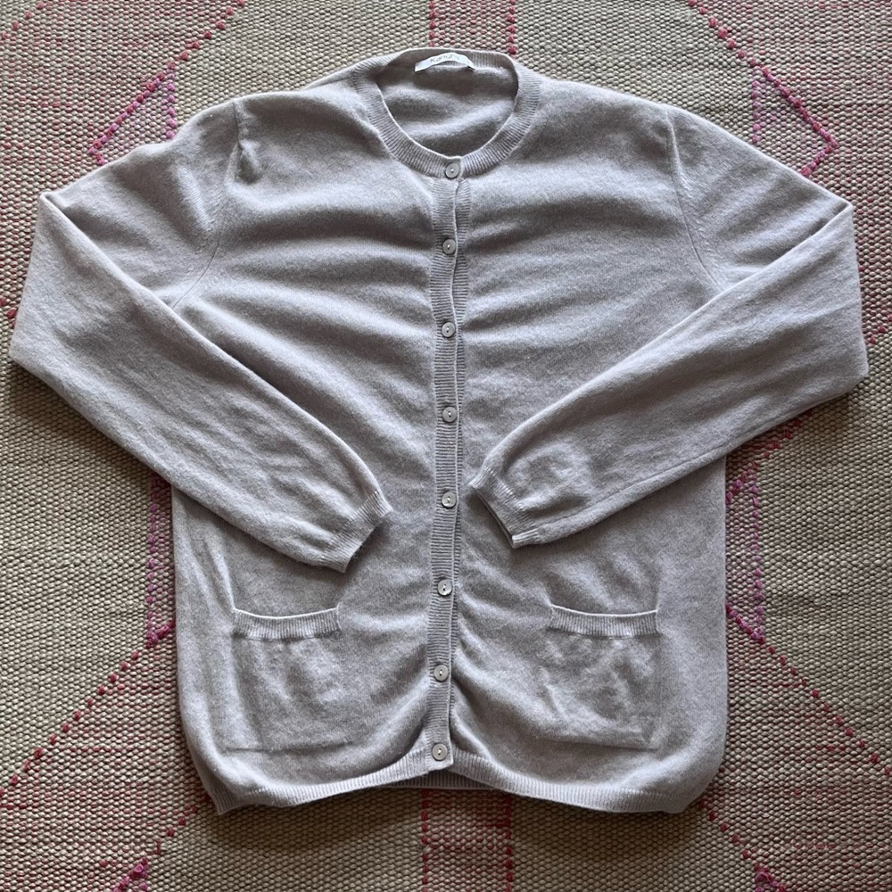 Kangra Cashmere Light Gray Cardigan